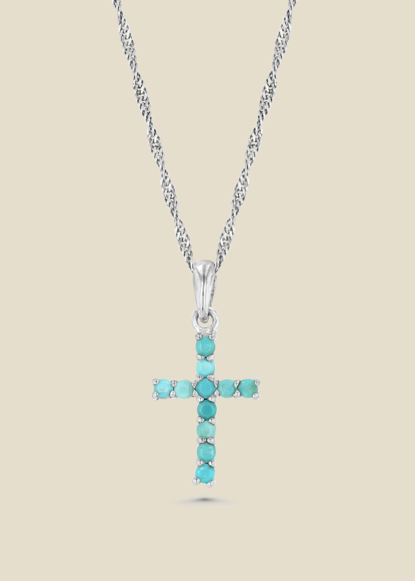 He Lives Turquoise Cross Necklace