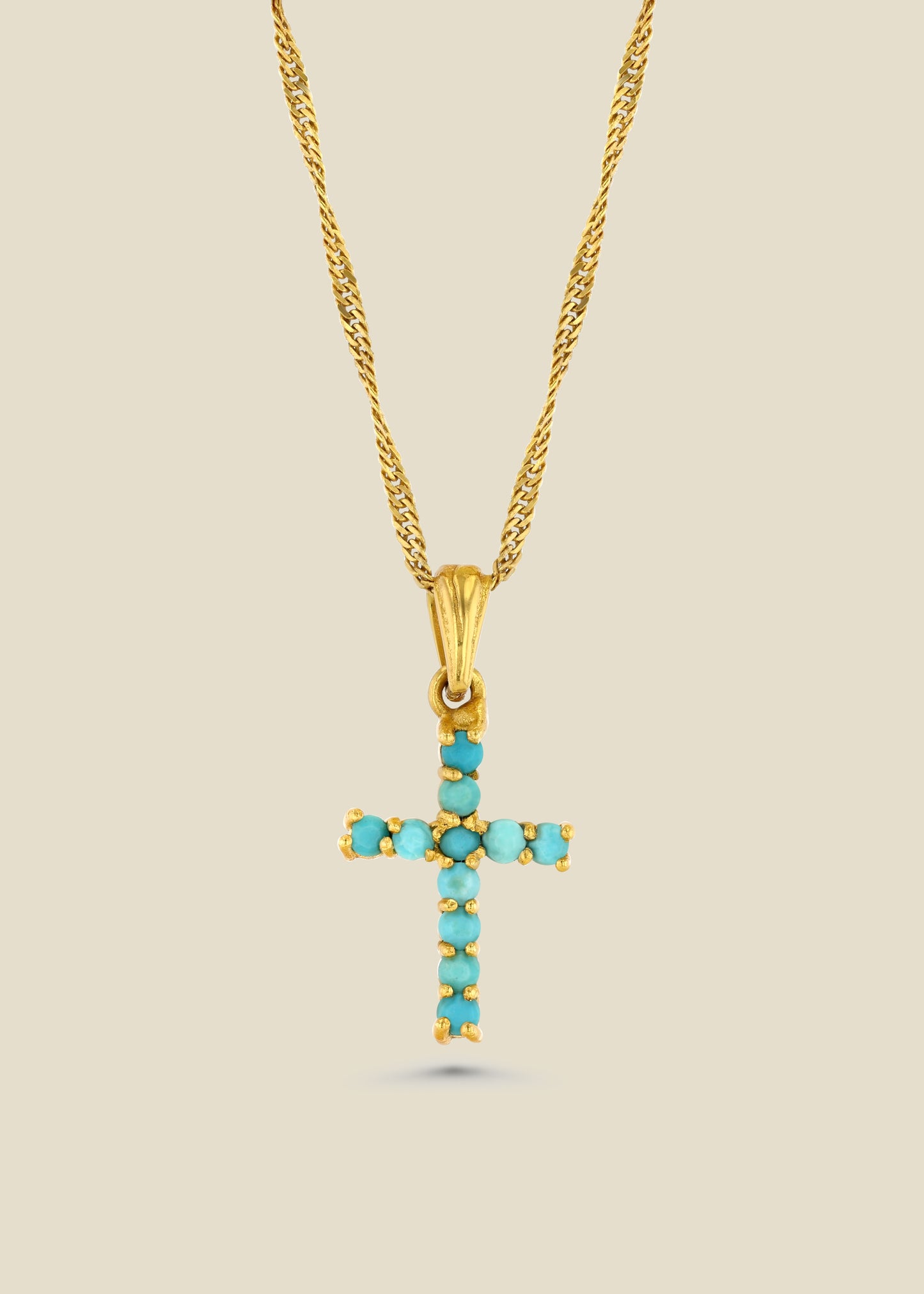 He Lives Turquoise Cross Necklace