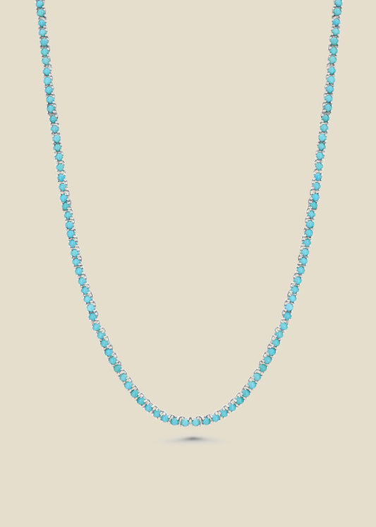 Bold Moves Genuine Turquoise Tennis Necklace