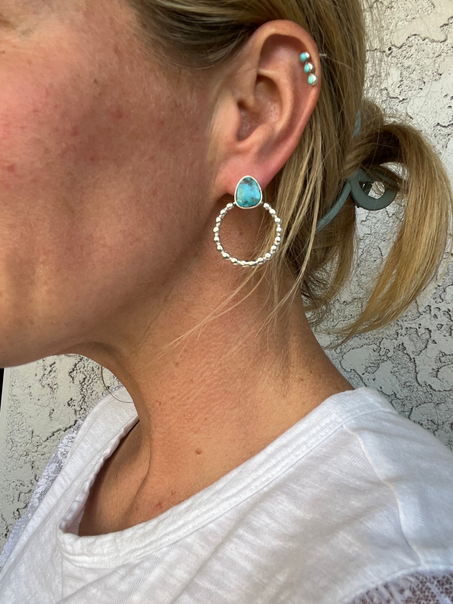 Turquoise hoop earrings
