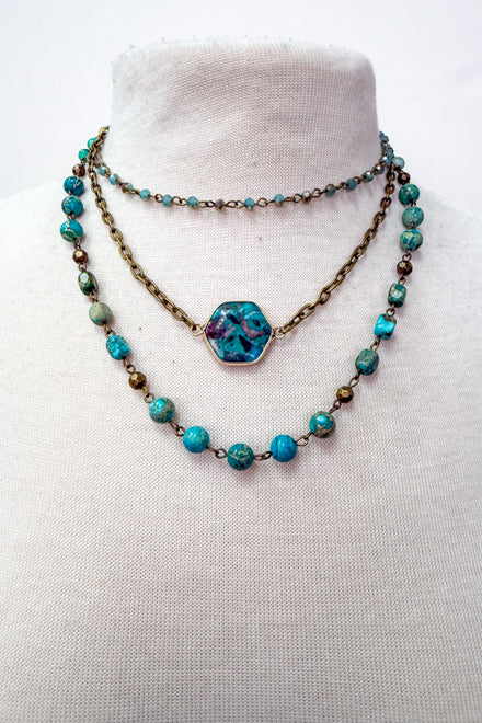 Pre-Order Janet Short Necklace-Turquoise