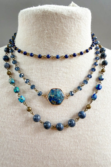 Pre-Order Janet Short Necklace-Blue