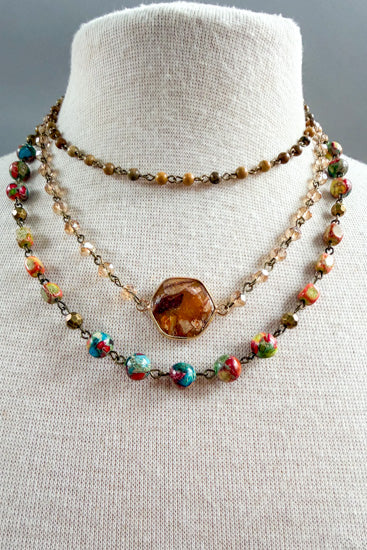 Pre-Order Janet Short Necklace-Orange