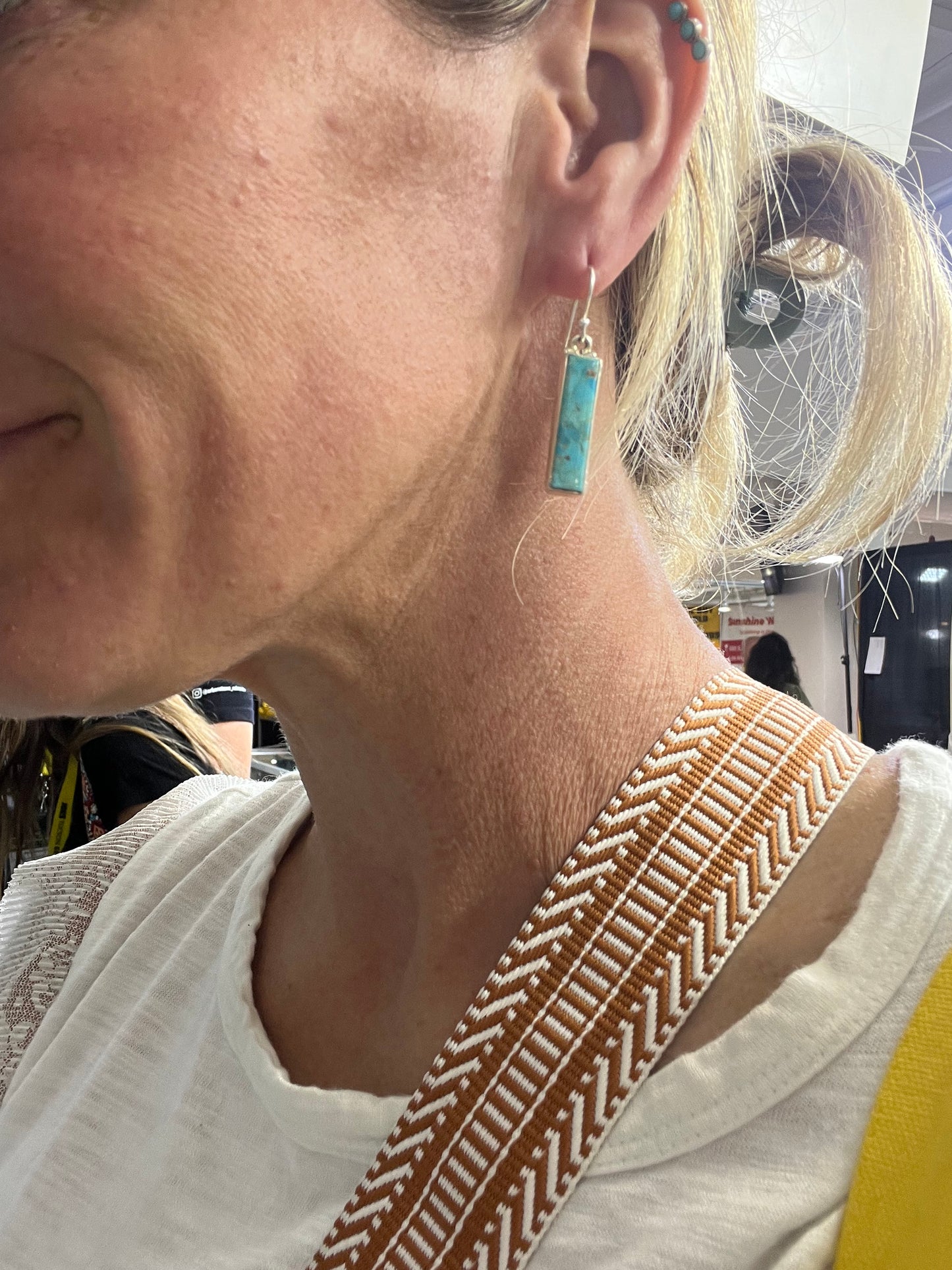Bar kinsman sterling silver earrings