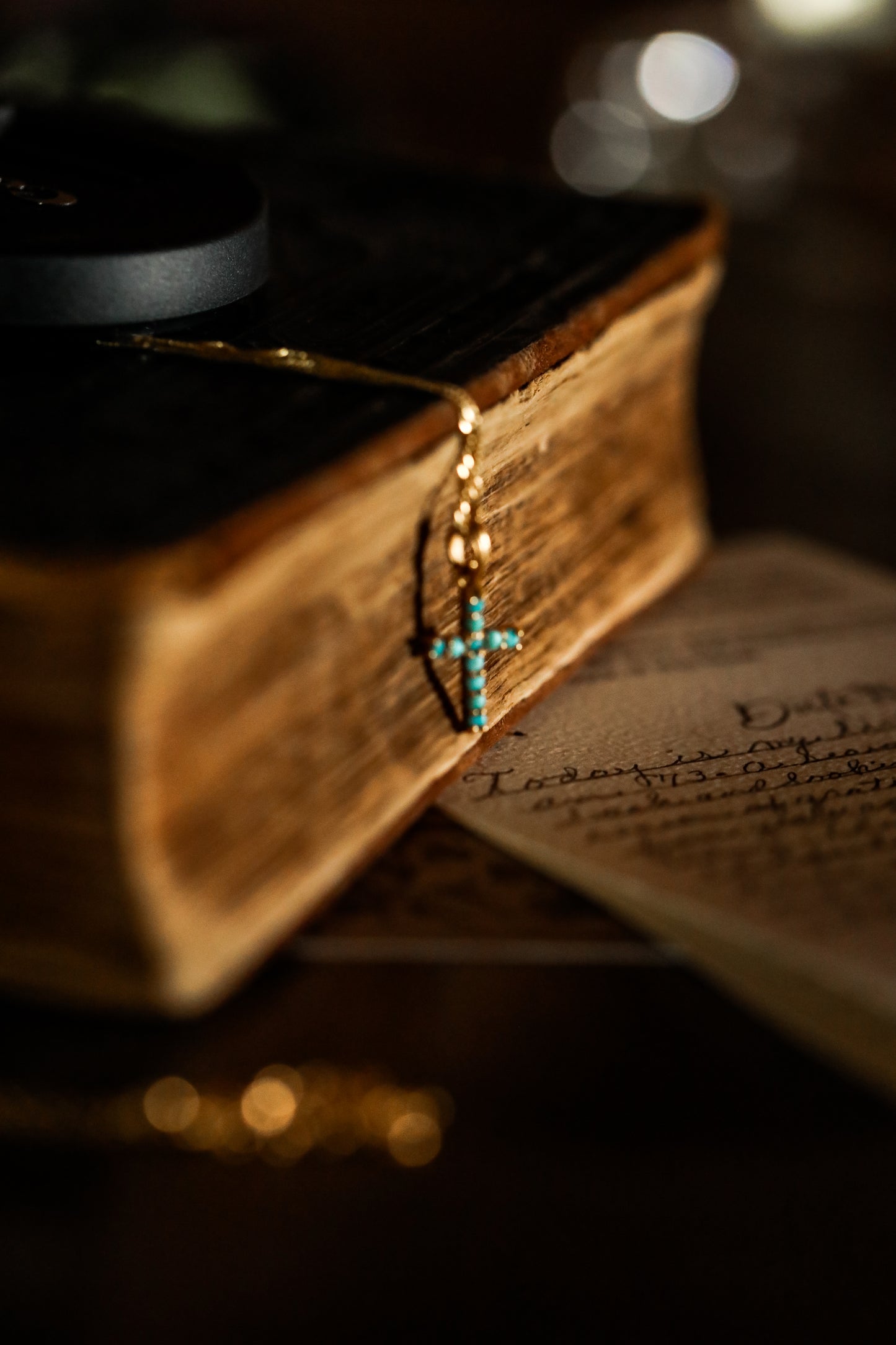 He Lives Turquoise Cross Necklace