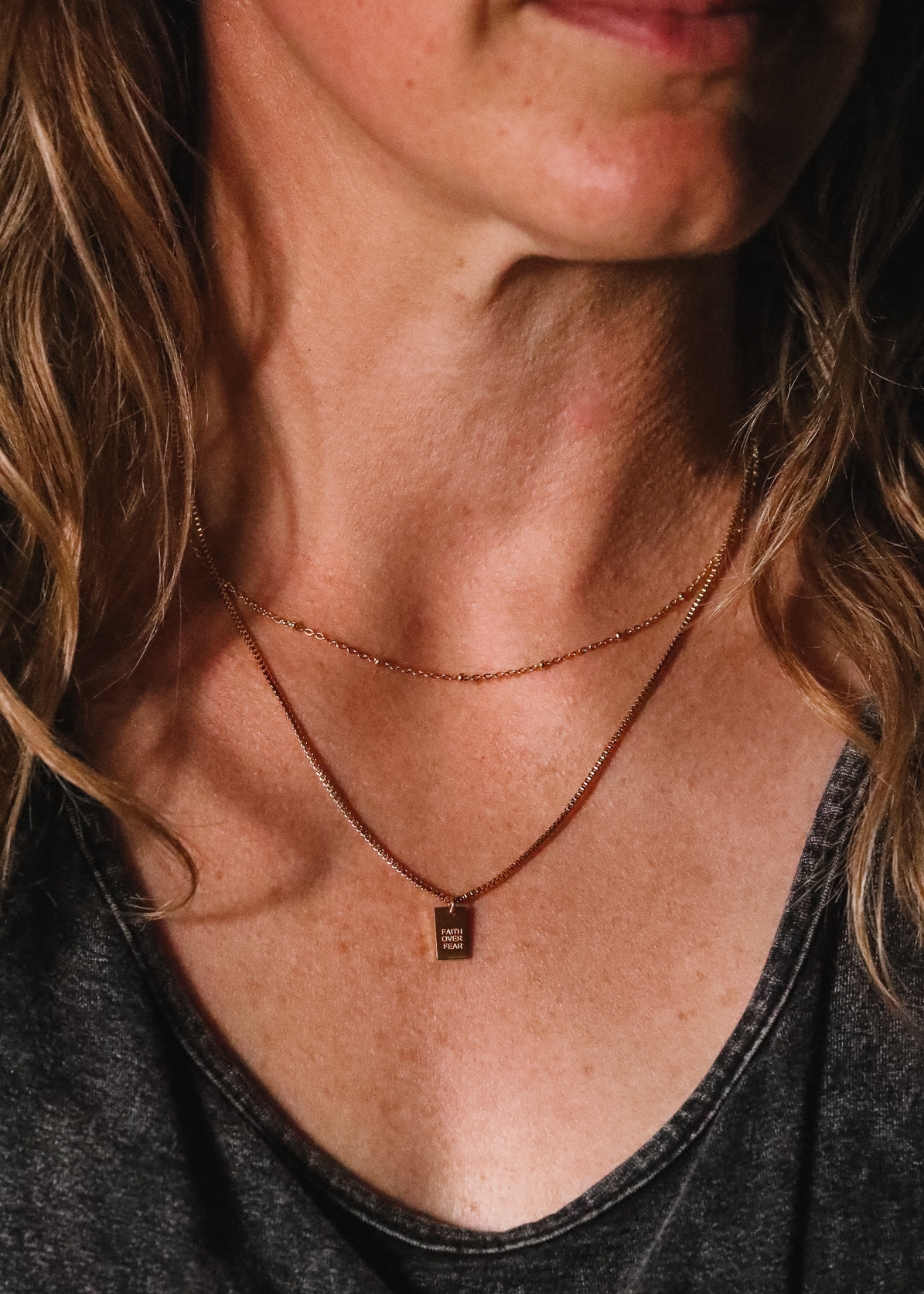 Faith over Fear Reversible Necklace