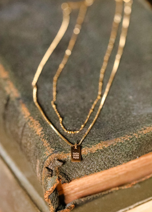 Faith over Fear Reversible Necklace