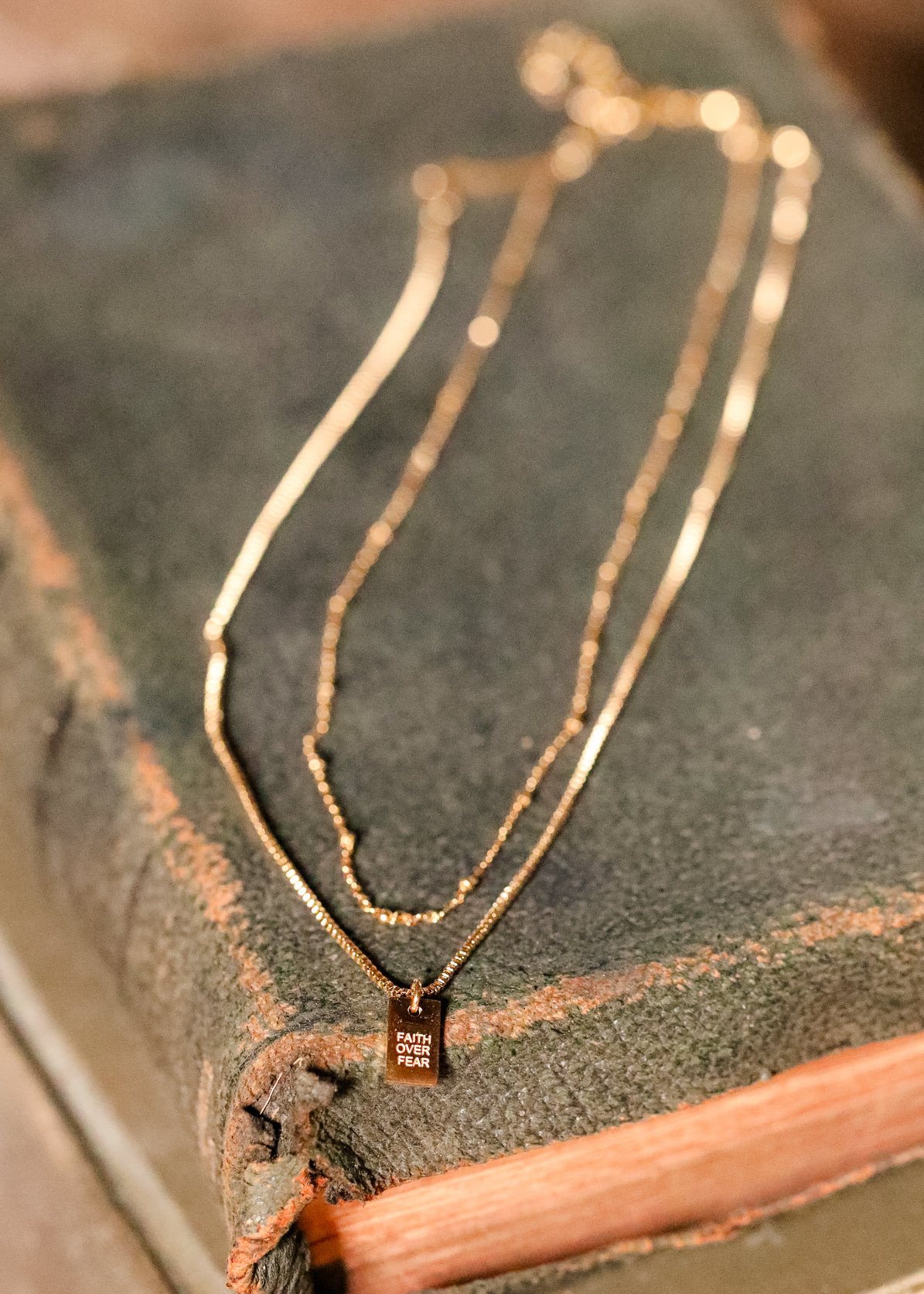 Faith over Fear Reversible Necklace