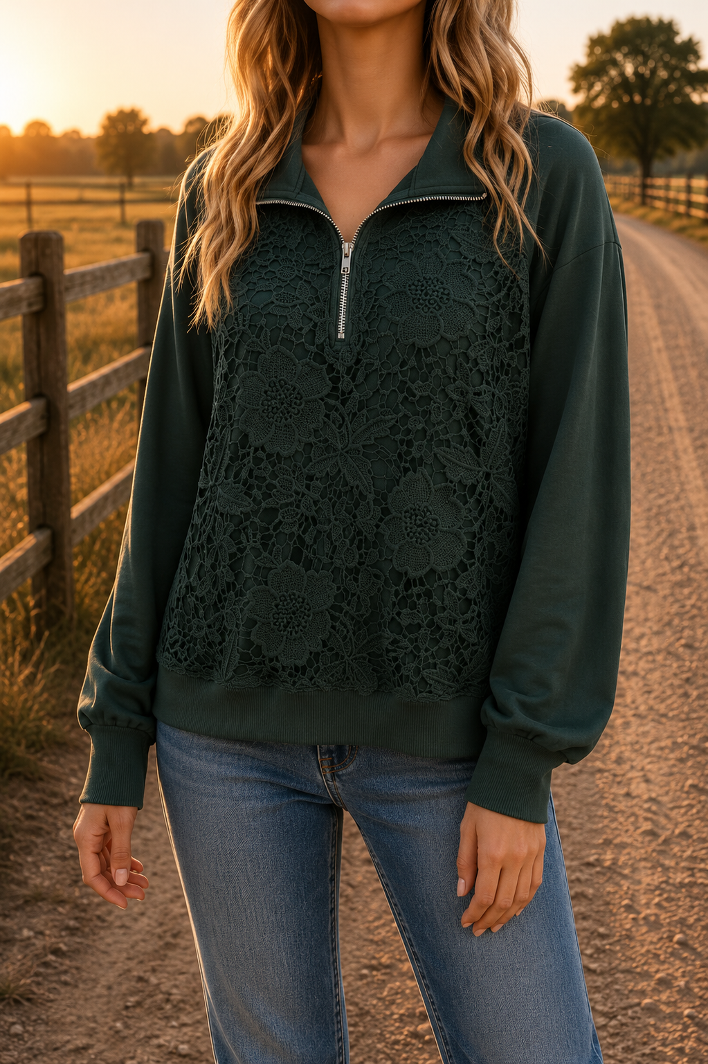 P. S. Kate Quarter Zip Pullover