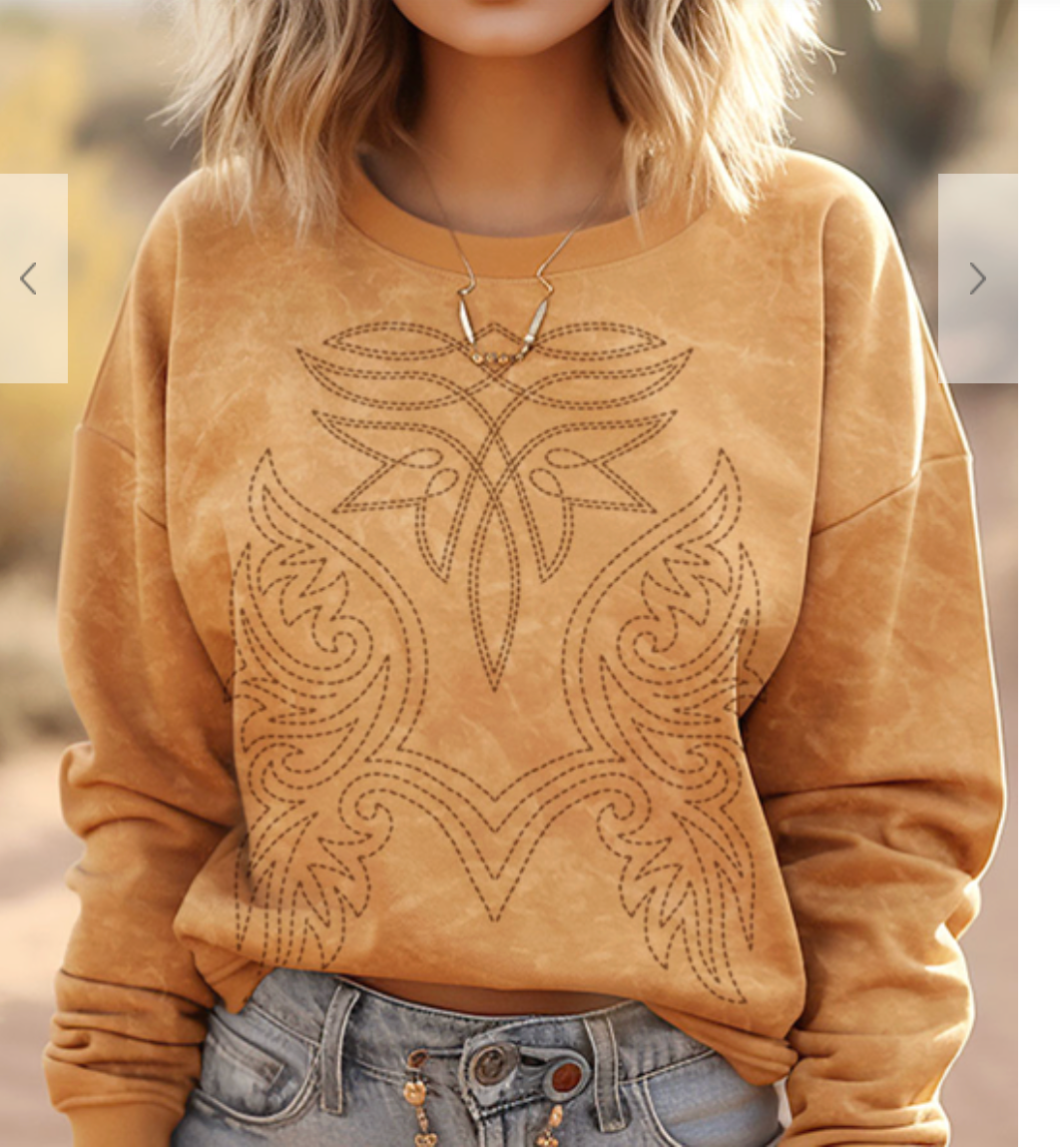 Pre-order Mustard Boho Embroidered Long Sleeve Top-Ships Apx 2.20