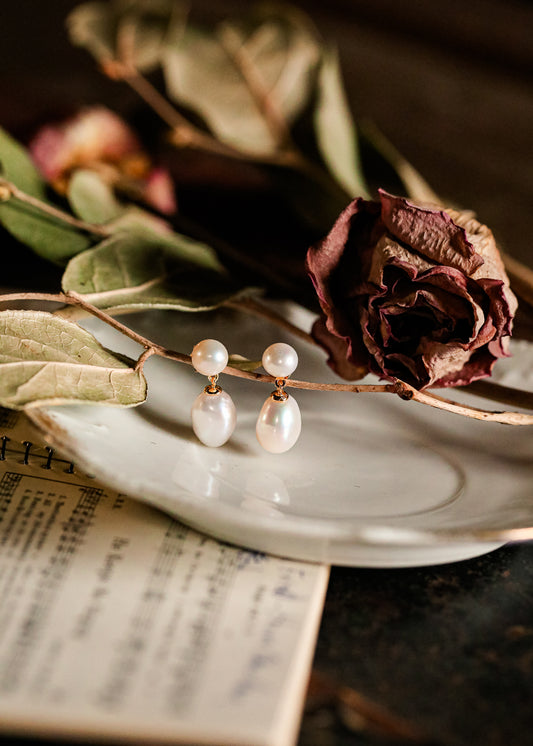 Above All Mother of Pearl Gold Vermeil Earrings