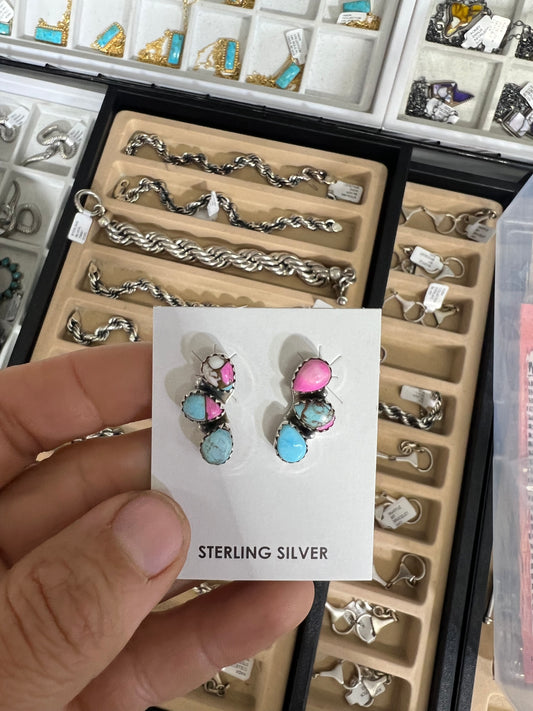 Cotton candy turquoise earrings.