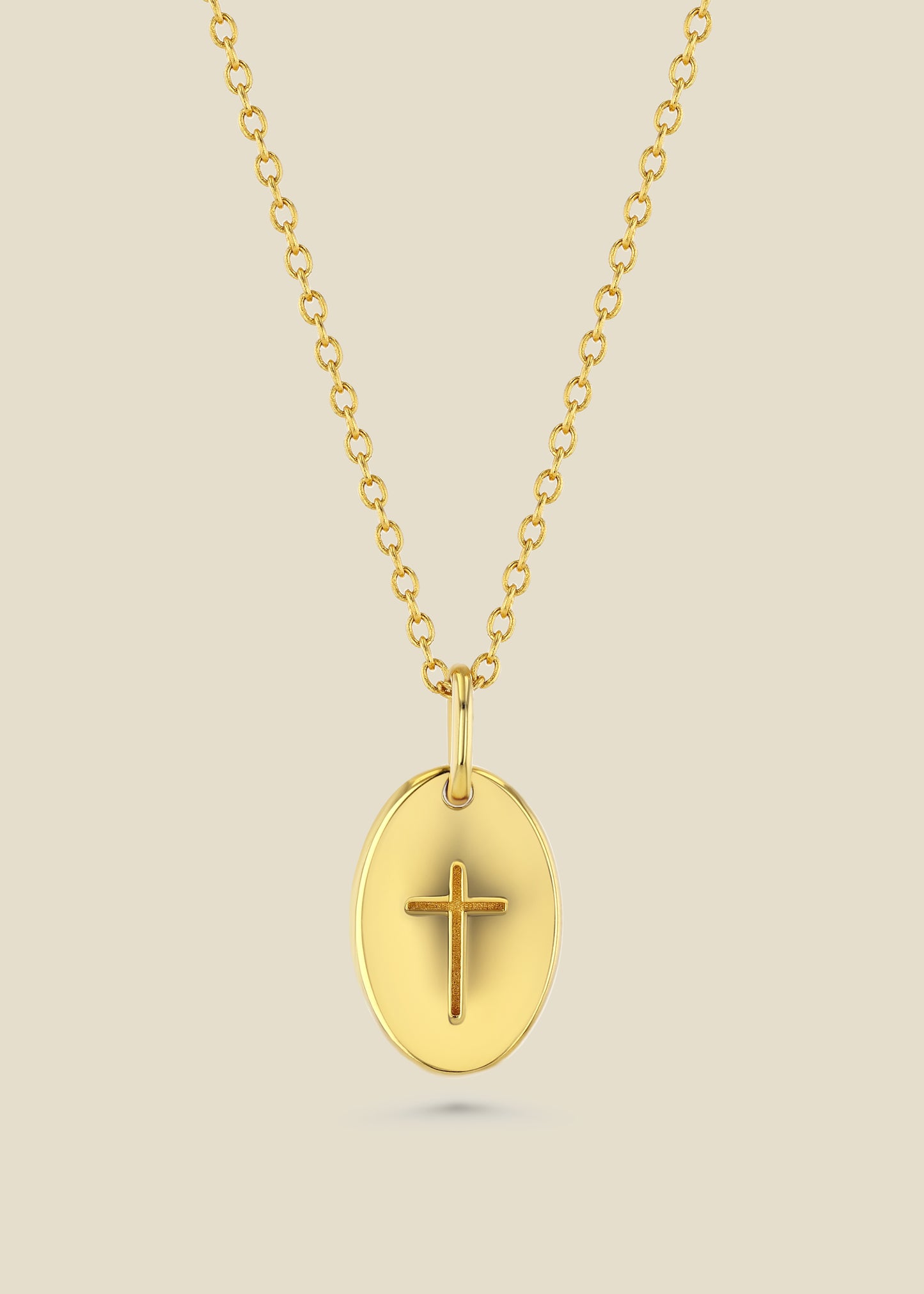 Engraved in Me Gold Vermeil Cross necklace