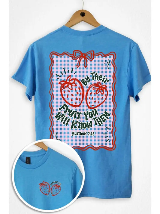 By Their Fruit Strawberry Graphic Heavy Cotton Tee