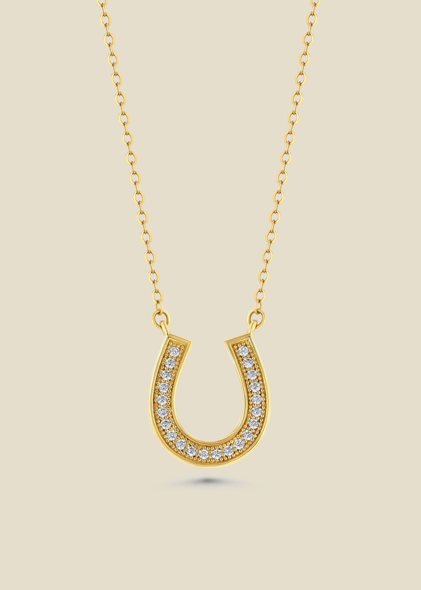 Solid gold horseshoe necklace