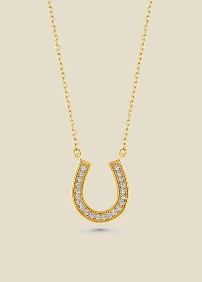 Solid gold horseshoe necklace