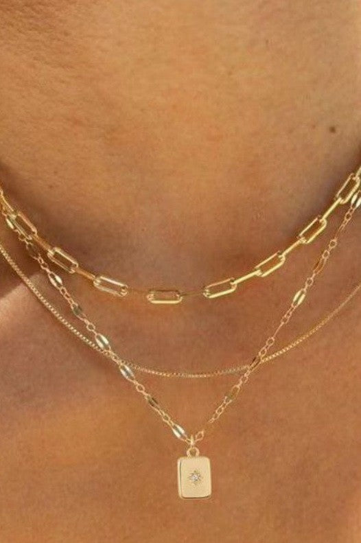 18k Stainless Steel Tarnish Free Layered Necklace