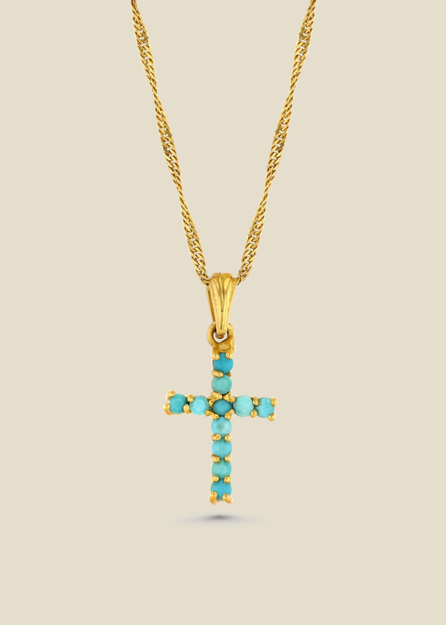 He Lives Turquoise Cross Necklace