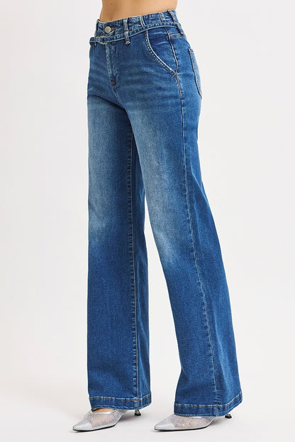 Risen Belted Jeans
