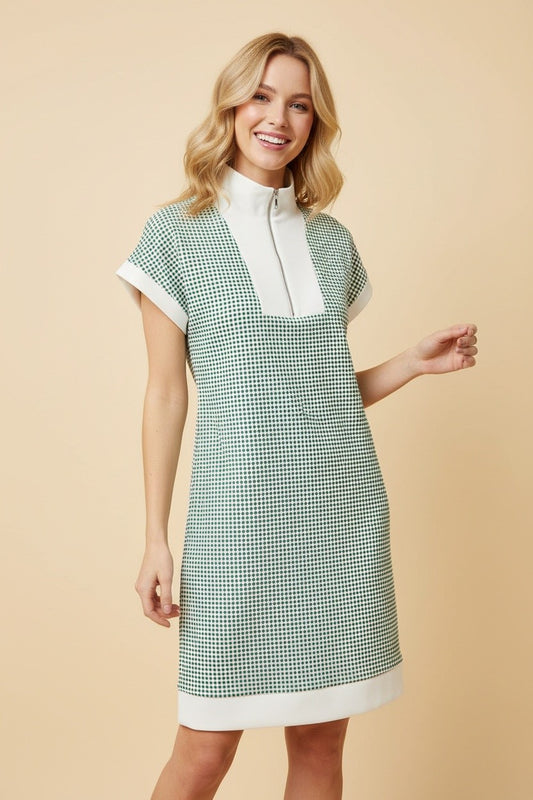 Heimish Gingham Front Zip Dress