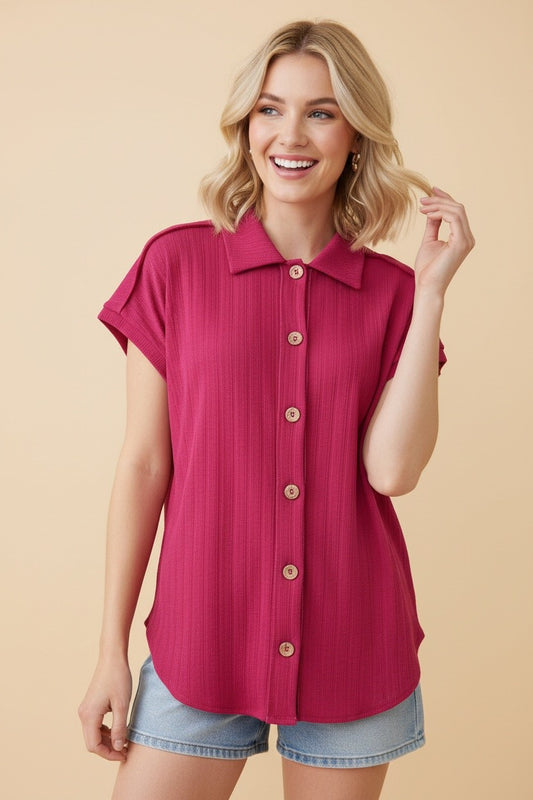 Heimish Deal Red Button Up Top
