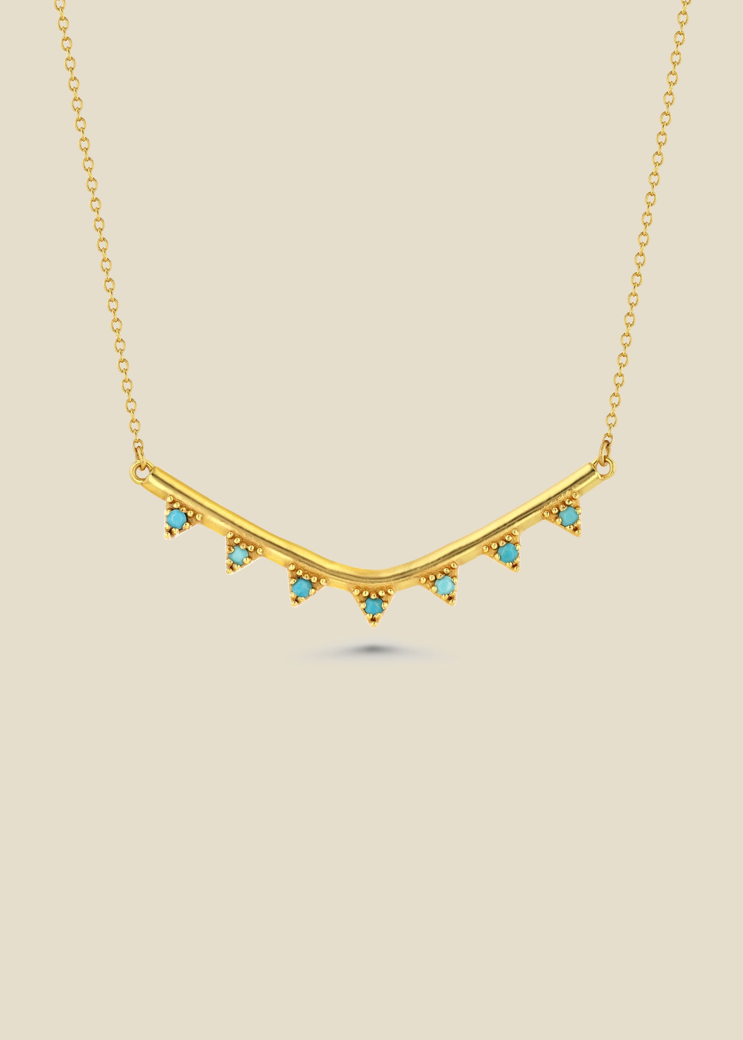 Highs and Lows Turquoise Vermeil Necklace