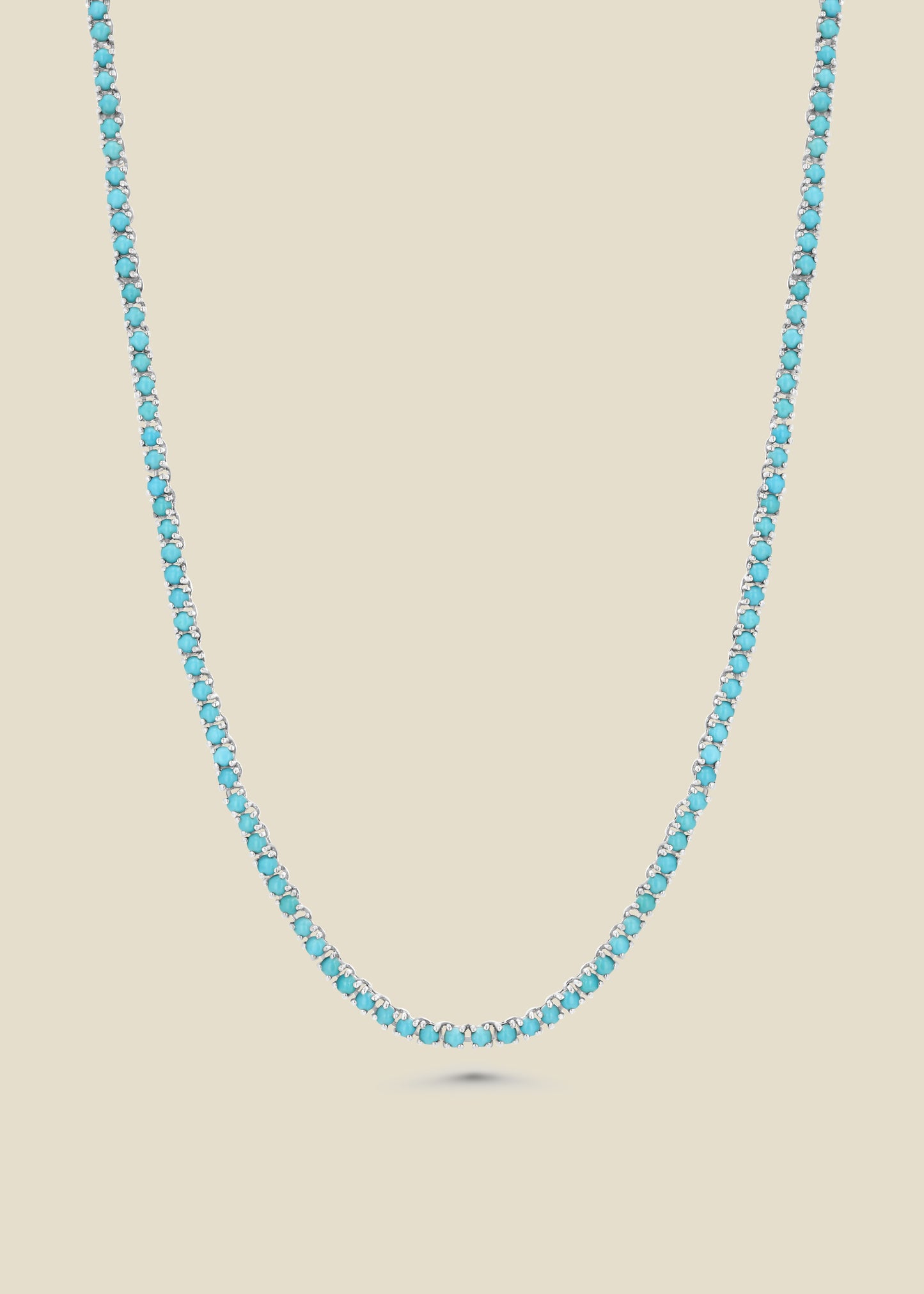 Bold Moves Genuine Turquoise Tennis Necklace