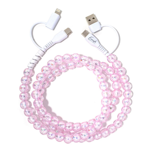 Beaded Phone Charger Taffy Strawberry