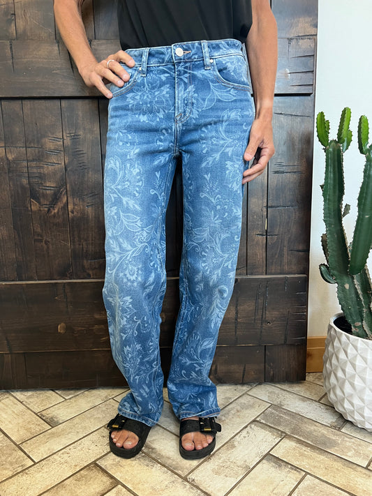 Paisley Printed Risen Jeans