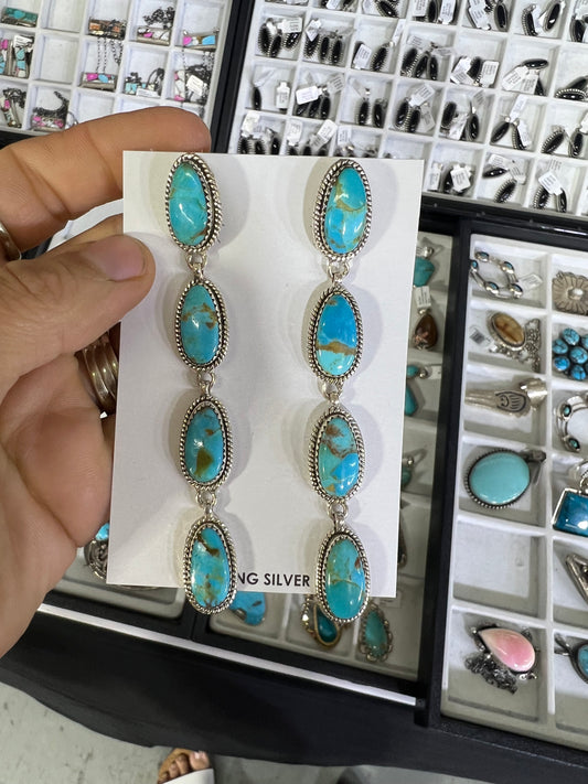 Kingman turquoise drop earrings