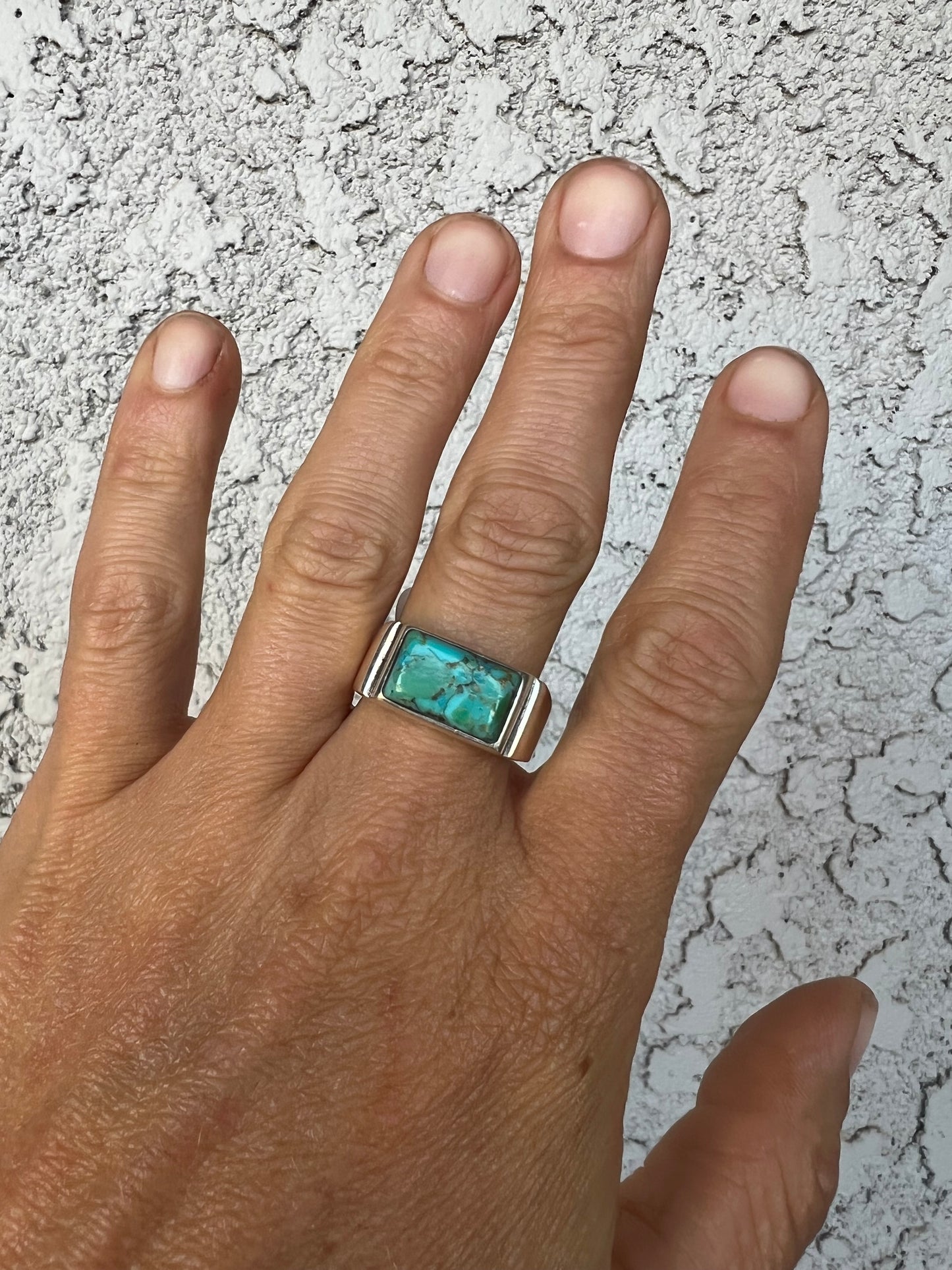 Block turquoise ring size 8