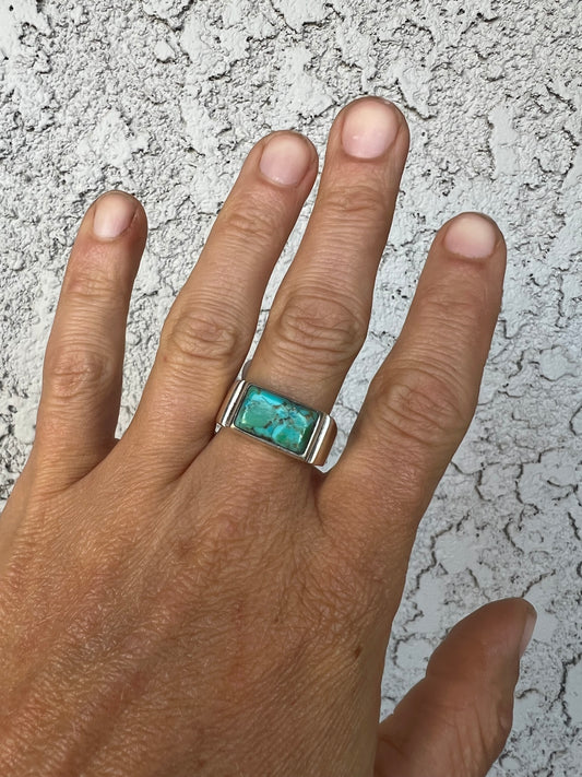 Block turquoise ring size 8