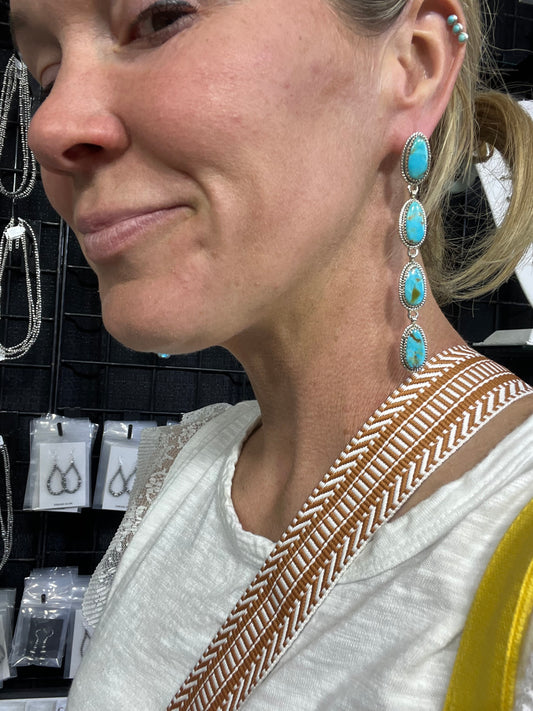 Kingman turquoise drop earrings Exclusive