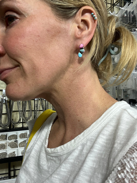 Cotton candy turquoise earrings. Exclusive