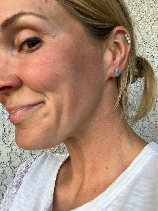 Turquoise bar earrings