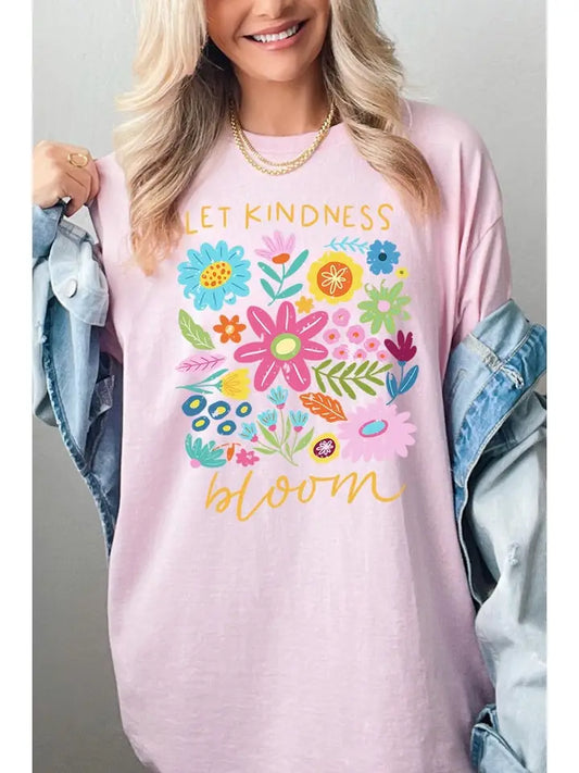 Let Kindness Bloom Floral Graphic Heavy Cotton Tee
