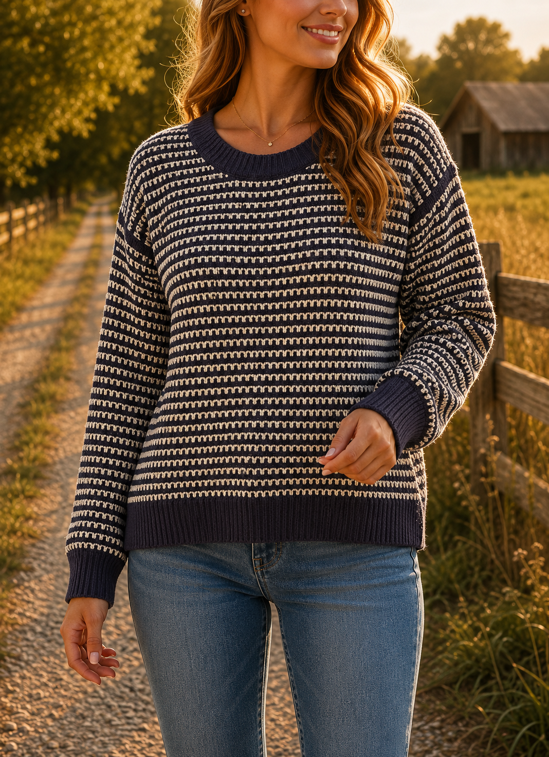 Staccato Crochet Knit Sweater