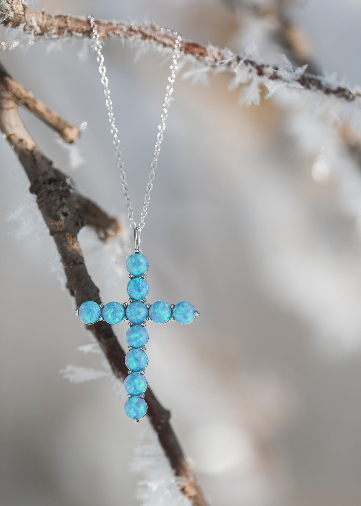 Still Waters Opal Cross necklace