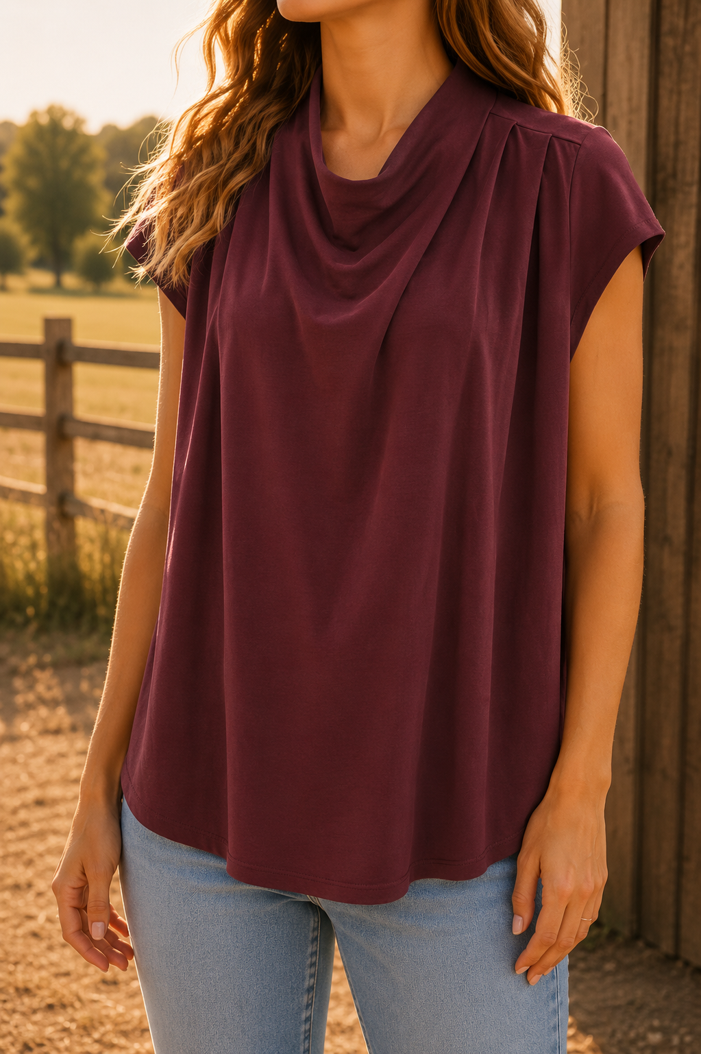 Doe and Rae Draped Dolman Top