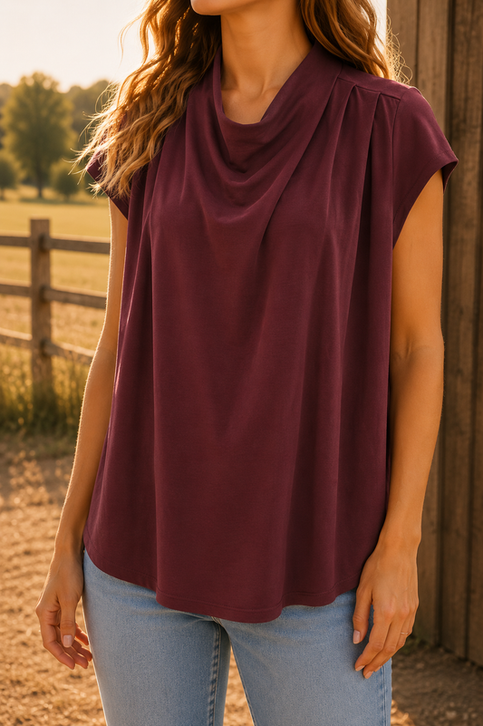 Doe and Rae Draped Dolman Top