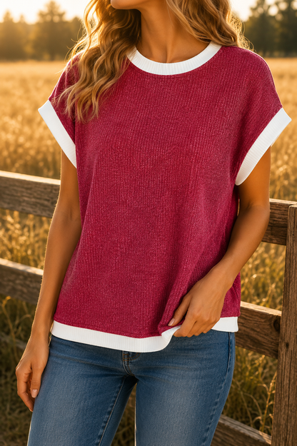 ES Exclusive Relaxed Fit Textured Knit Top