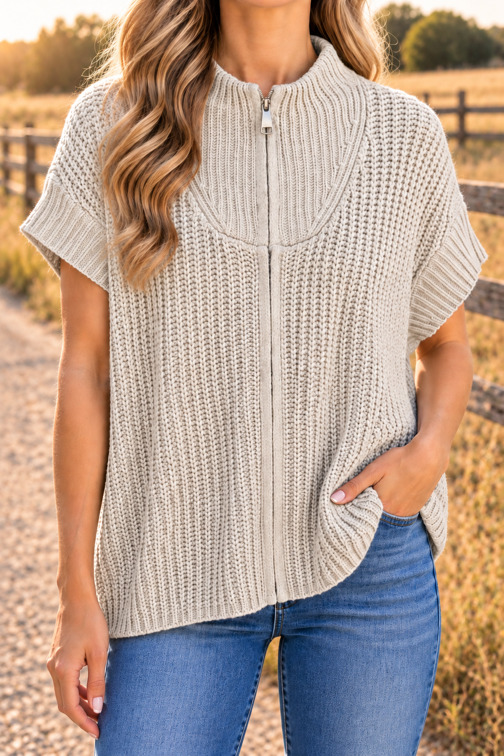 ES Exclusive Textured Quarter Zip Sweater