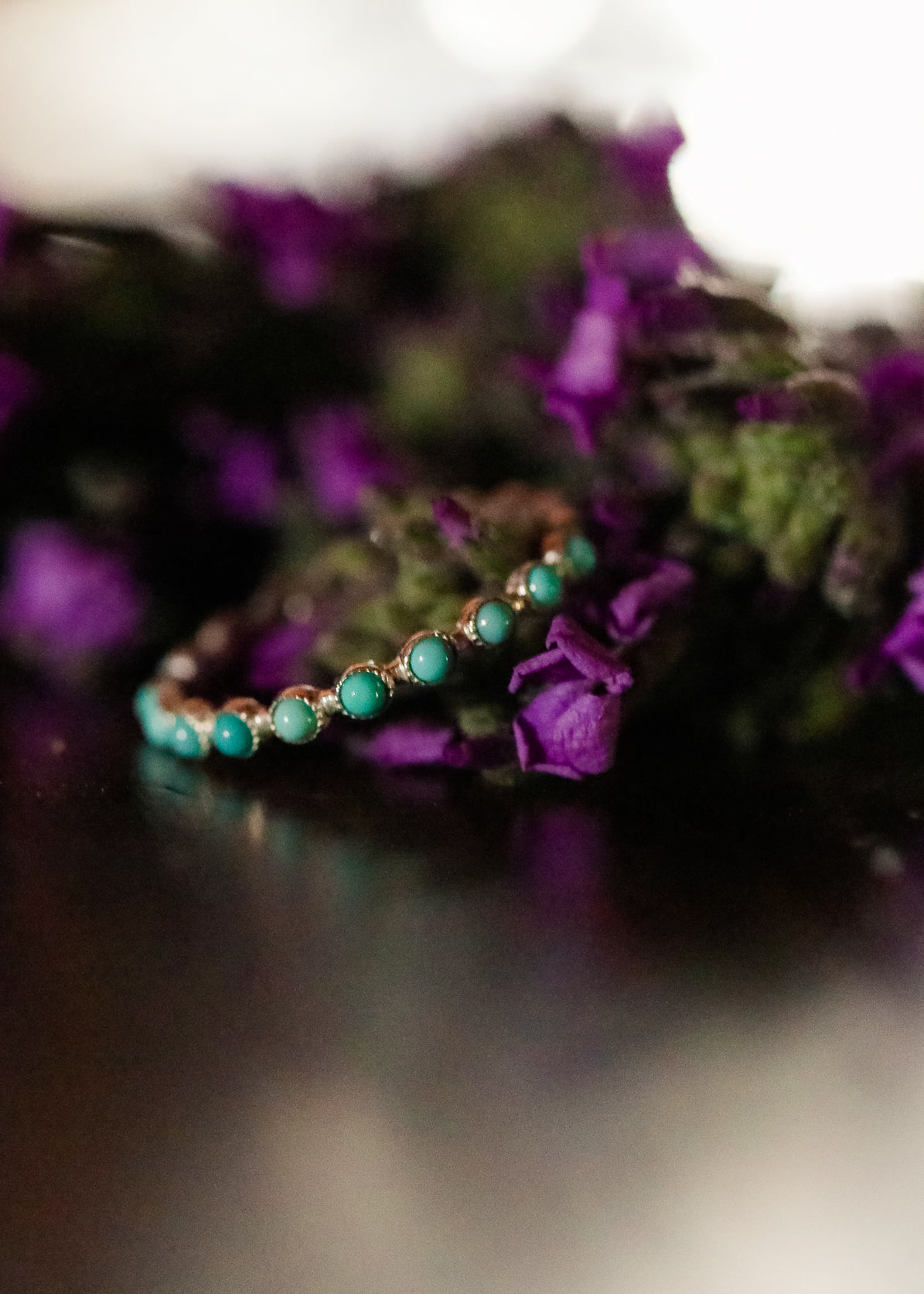 New Again Turquoise stone eternity band ring