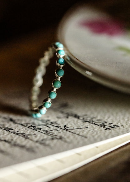 New Again Turquoise stone eternity band ring