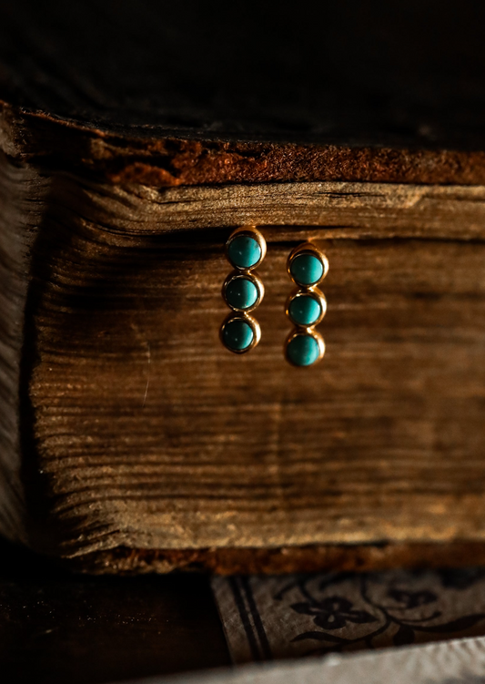 From the Post Turquoise 3 stud earrings