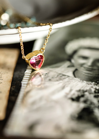 From the Heart Pink Topaz Necklace