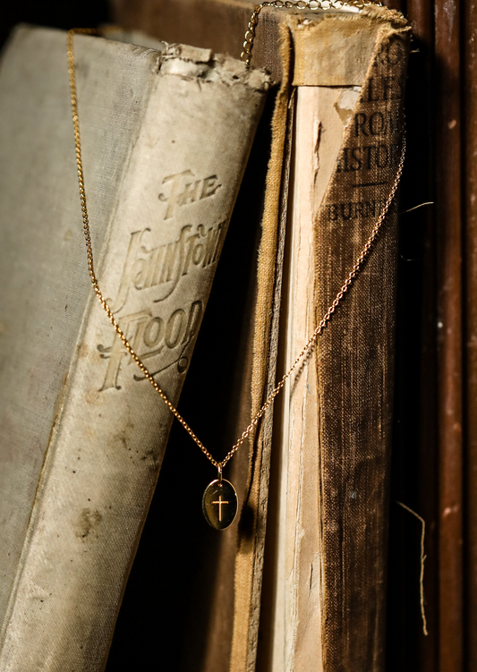 Engraved in Me Gold Vermeil Cross necklace