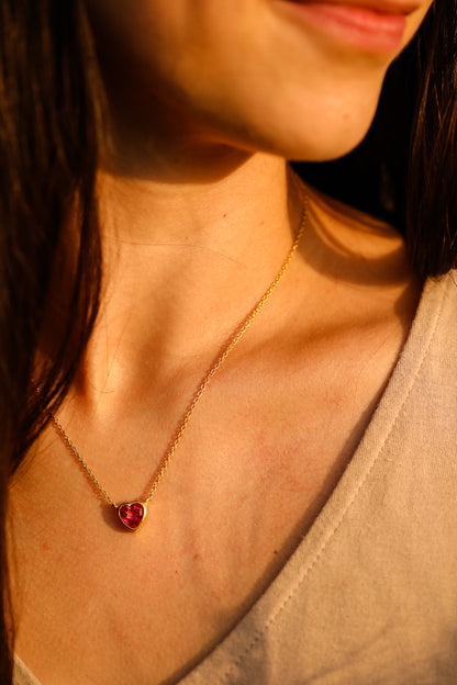 From the Heart Pink Topaz Necklace