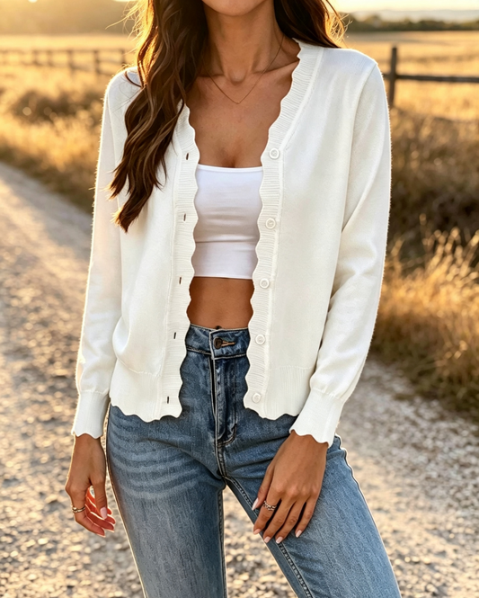 Exclusive Every Season Scalloped Cardigan