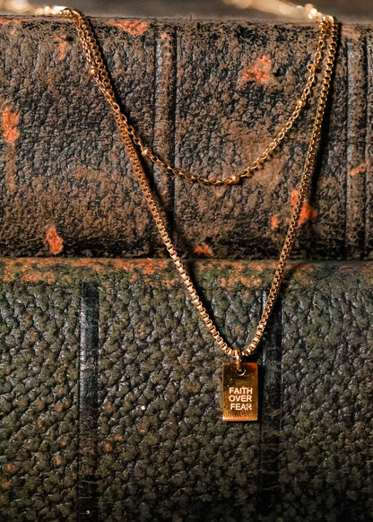 Faith over Fear Reversible Necklace